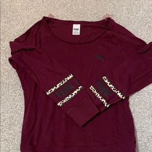 VS PINK Maroon Oversized Tee
